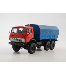 KAMAZ-4310 Flatbed with Tent (red-blue)