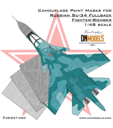 1:48 Su-34 Fullback Camouflage Paint Masks Russian Fighter-Bomber (48/827-060)