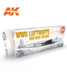 AK11717 WWII Luftwaffe Mid-War Colors - (8 x 17 ml) - Акрилни бои от ново поколение